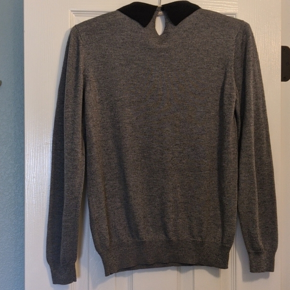 Lepsim grey and black star collared sweater S - Picture 2 of 3